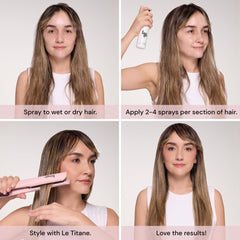L'ANGE HAIR Thermal Agent helps control frizz in humid weather