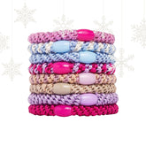 L. Erickson blue-pink hair ties 8-pack for thick hair with strong hold