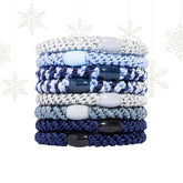 L. Erickson blue-silver hair ties for thick hair provide secure, crease-free hold for daily ponytails.