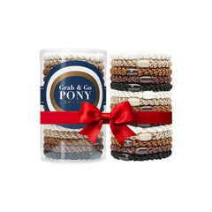 L. Erickson ivory and brown grab-and-go pony-tube hair ties for strong hold