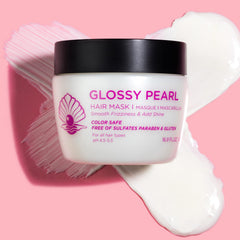 L Luseta Glossy Pearl Hair Mask being applied by hands for frizz control and shine