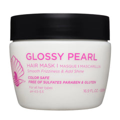 L Luseta Glossy Pearl Hair Mask jar closeup showing smoothing formula