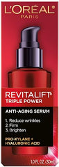 L'Oreal Paris Revitalift serum texture view shows smooth look and refined skin.