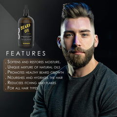 L3 Level 3 Beard Oil application on beard reduces frizz and adds natural fragrance