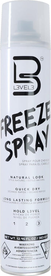 L3 Level 3 Hair Spray bottle front shows extra hold for long-lasting style