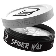 L3 Level 3 Spider Wax long-lasting hold for bold textured hairstyles and volumized looks.