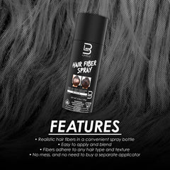 L3 Level 3 Black Hair Fiber Spray beard patch close-up illustrating beard fill