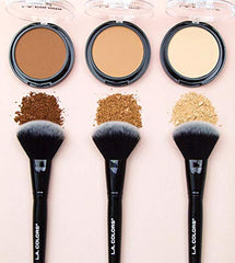 L.A. COLORS Mineral Pressed Powder CMP371 applying with brush for seamless finish