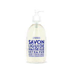 La Compagnie de Provence Savon de Marseille extra pure bottle on sink for daily washing.
