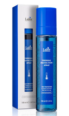 LA'DOR hair heat protectant spray bottle delivers instant gloss and frizz control during styling.