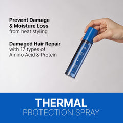 LA'DOR leave-in detangler mist protects hair from heat during styling.