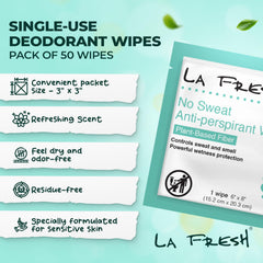 Individually wrapped La Fresh Travel Lite wipes for portable, mess-free use