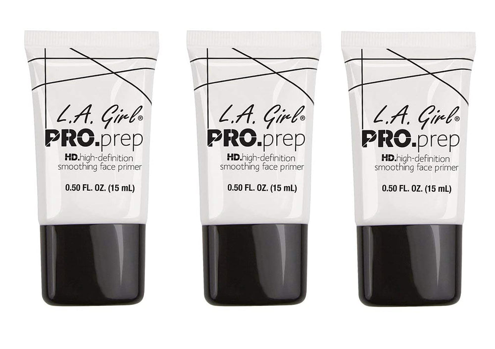 L.A. Girl high-definition smoothing primer bottle with vitamin E for skin prep.