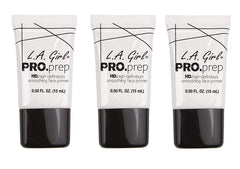 L.A. Girl high-definition smoothing primer bottle with vitamin E for skin prep.