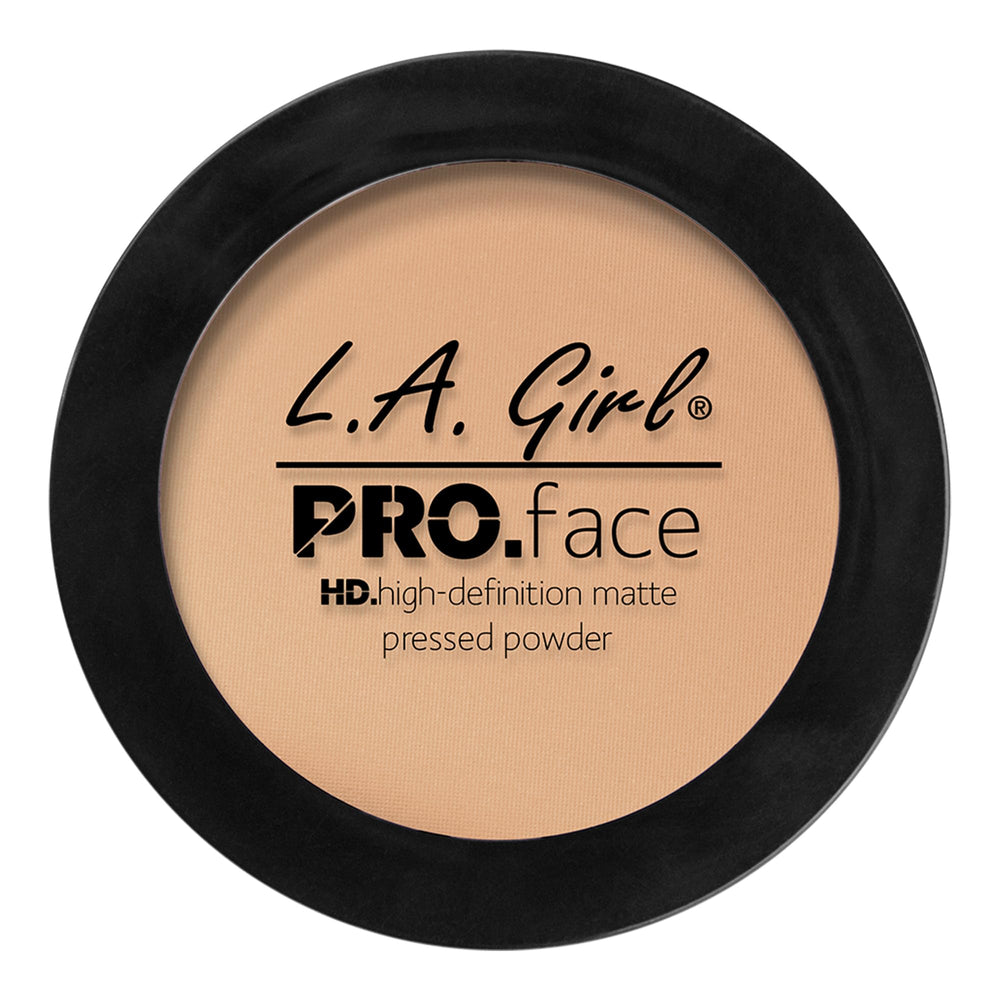 L.A. Girl Pro Face Powder Nude Beige compact with mirror offers oil control and even finish