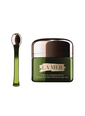 La Mer Eyes The Eye Concentrate jar closeup delivering hydration to smooth fine lines.