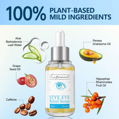 LA.PERSONAL caffeine eye serum application motion demonstrates two drops for targeted eyelid care.