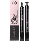 LA PURE eyeliner stamp shows left-wing 8mm precision for a crisp cat-eye.