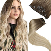 LaaVoo clip-in extensions packaging shows sealed box for easy, mess-free setup