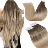LaaVoo blonde ombre 16inch extensions pack for seamless length.