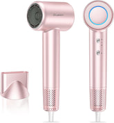 Labiim hair dryer front view shows compact design ideal for home or travel styling.