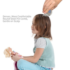 LABOTA stainless steel nit comb highlights smooth metal teeth for gentle removal.