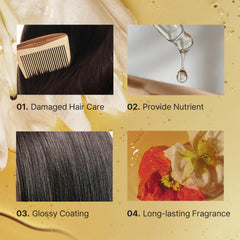 LA'DOR hair perfume oil frizz taming scene demonstrates flyaway reduction