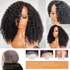 Ladoux Kinky Curly Wig cap construction with adjustable straps and four combs