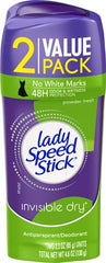 Lady Speed Stick twin-pack side packaging emphasizes portable two-stick travel convenience.