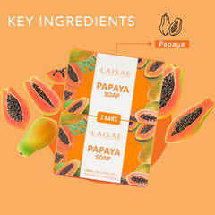 LAISAE Papaya Exfoliating Soap jojoba oil closeup highlights gentle exfoliation