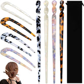 La Jolie Jasmin acetate hair pins U-shaped set with assorted colors for secure updos