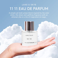 Lake & Skye 11 11 cap close-up highlighting vegan clean fragrance for all skin types.