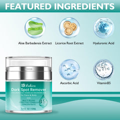 Lakico dark-spot-remover application close-up showing quick-absorbing cream action.