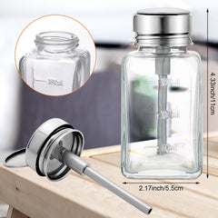 Lallisa clear glass bottle shows contents for quick access.