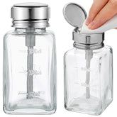 Lallisa glass pump bottle with flip-cap offers mess-free dispensing.