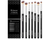 Lamora 7pc eye shadow brush set arranged for precise blending looks.