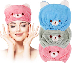 Lamoutor dry hair cap 3pc set for kids, quick wrap-drying and gentle comfort.
