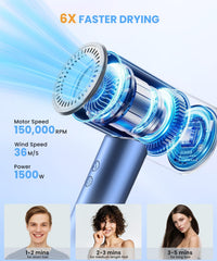 LAMPICK Hair Dryer with magnetic attachments enabling effortless snapping for versatile styling