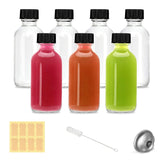 LANBEAUTIFY 7-pack 2oz clear Boston-round bottles for portable beverages and samples
