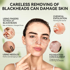 LANBENA nose-strip application on nose demonstrates gentle, soothing pore care.