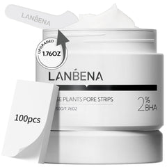 LANBENA nose strips pack shot with 100 sheets for deep pore cleansing.