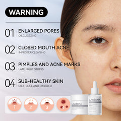 LANBENA pore minimizing serum bottle with dropper suggesting hydration and pore tightening