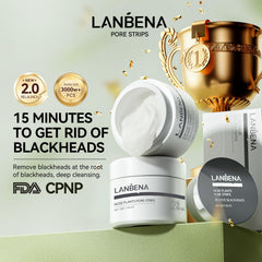 LANBENA pore strips before-after illustrates clearer pores.
