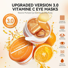 LANBENA Vitamin C eye patches applied under the eye for puffiness relief.