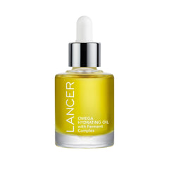 Lancer Omega Hydrating Oil bottle close-up for radiant, hydrated skin
