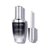 Lancôme Advanced Génifique serum pump close-up showing hydration-boosting formula for radiant skin