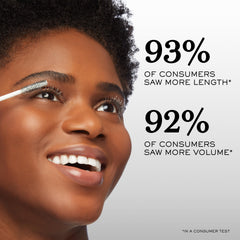 Lancôme Cils Booster XL micro-fiber close-up highlighting lash length and fullness.