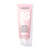 Lancome Confort Hand Cream jar close-up showing rich texture for deep moisturizing.