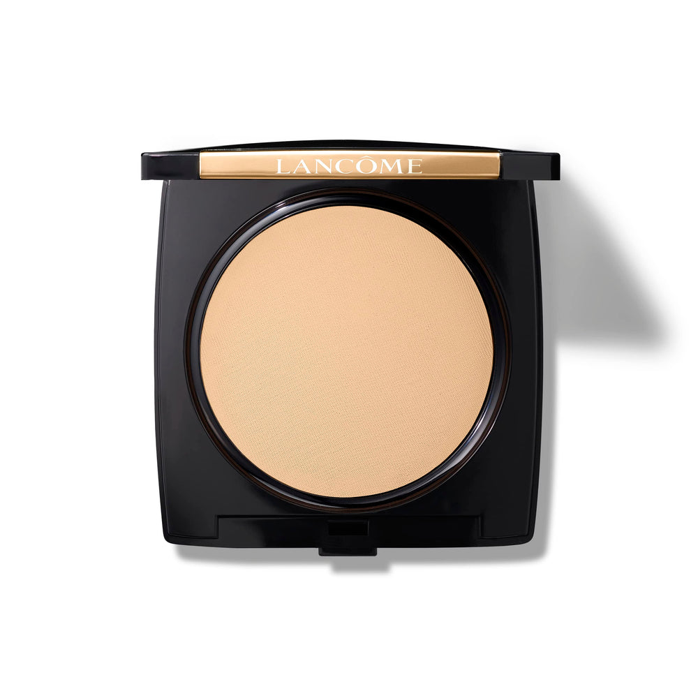 Lancôme Dual Finish powder foundation compact open shows portable shade for on-the-go touchups
