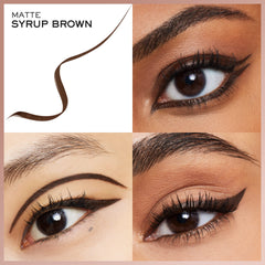 Lancome Idôle Liner brown in-hand application demonstrating easy glide.